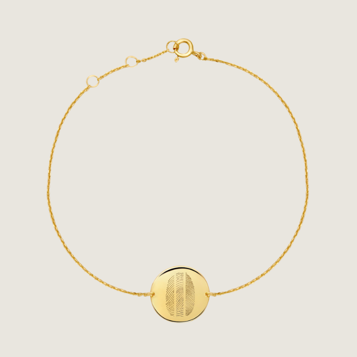 The Trio Fingerprint Bracelet | 10K Gold Circle