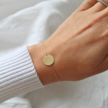 The Double Sided Trio Fingerprint Bracelet | 10K Gold Circle