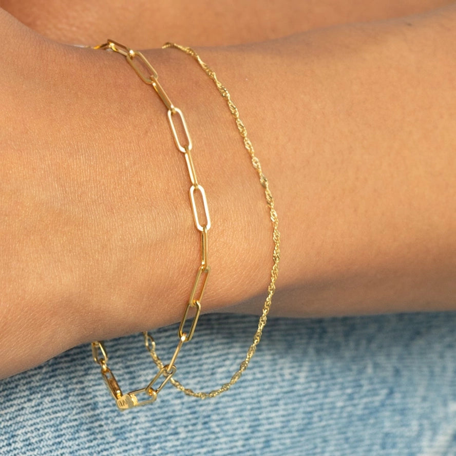 Singapore Chain Bracelet  | 10K Solid Gold