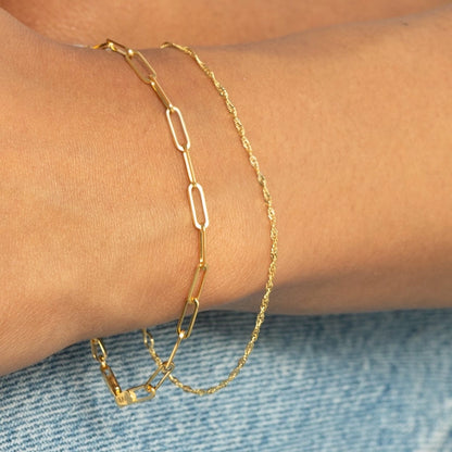 Singapore Chain Bracelet  | 10K Solid Gold