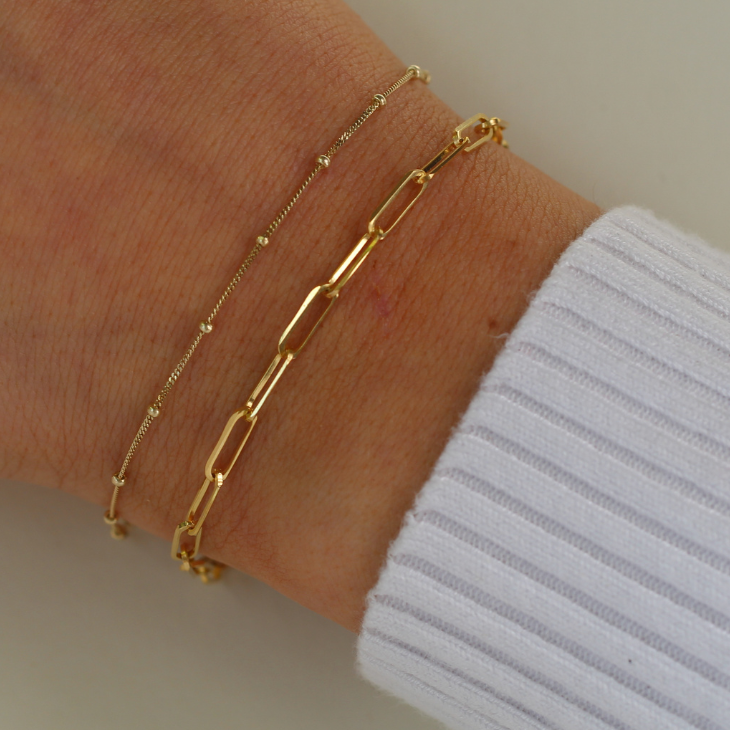 Bold Paperclip Chain Bracelet  | 10K Solid Gold