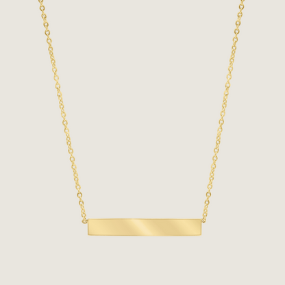 The Handwriting Necklace | 14K Gold Bar