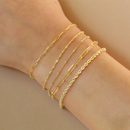 Bold Paperclip Chain Bracelet  | 10K Solid Gold