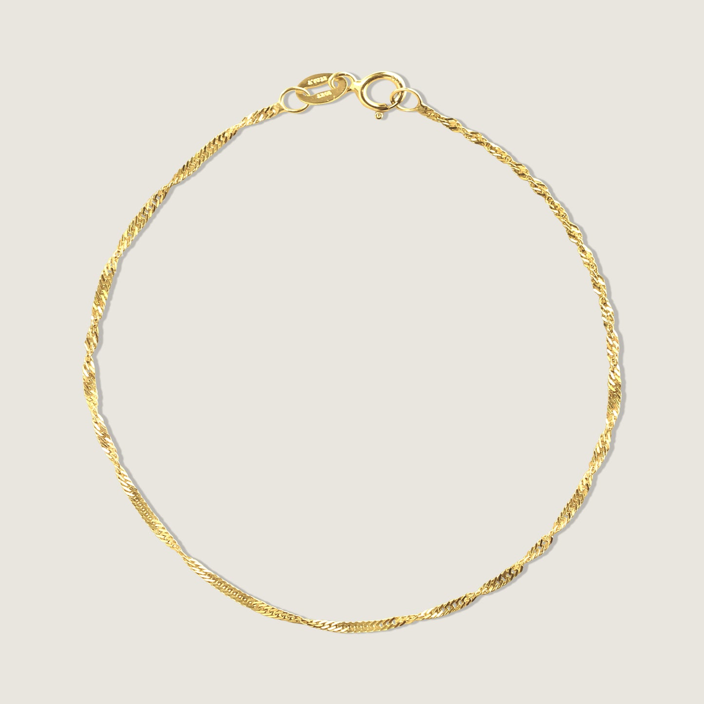 Singapore Chain Bracelet  | 10K Solid Gold